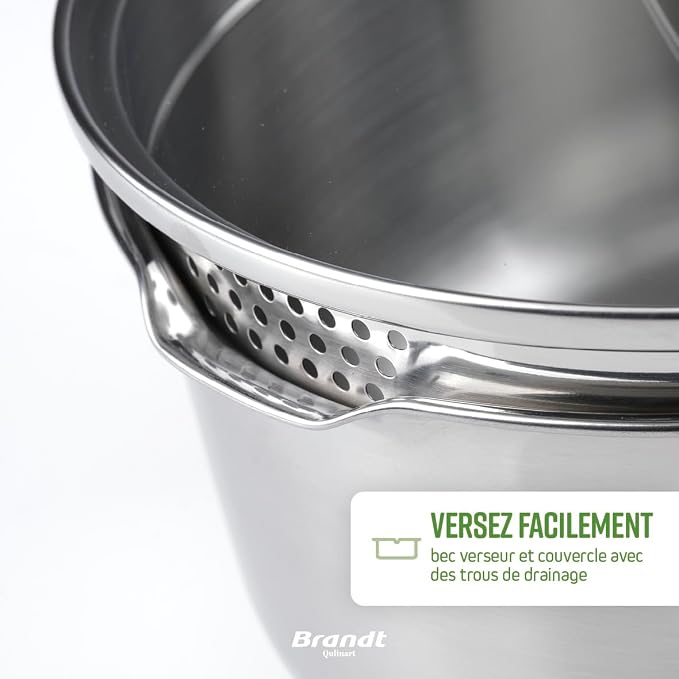 Qulinart by Brandt - Batterie de Cuisine à Induction 10 Pièces