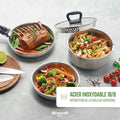 Qulinart by Brandt - Batterie de Cuisine à Induction 10 Pièces