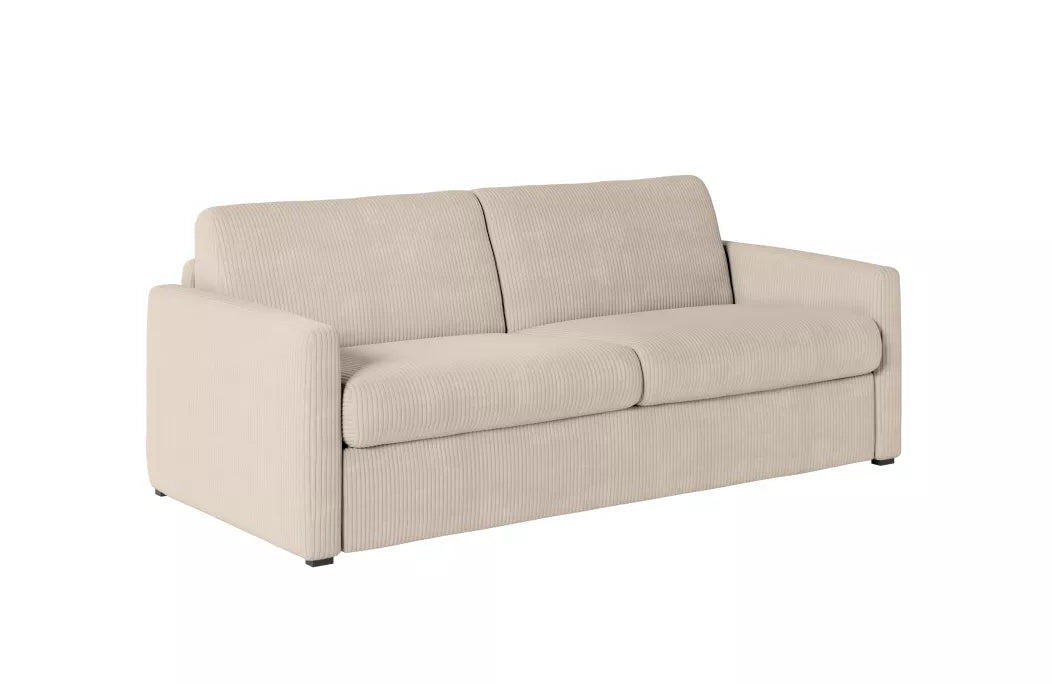 Canapé velours convertible AGATHE système couchage avec matelas épaisseur 13cm