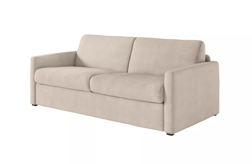 Canapé velours convertible AGATHE système couchage avec matelas épaisseur 13cm