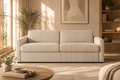 Canapé velours convertible AGATHE système couchage avec matelas épaisseur 13cm