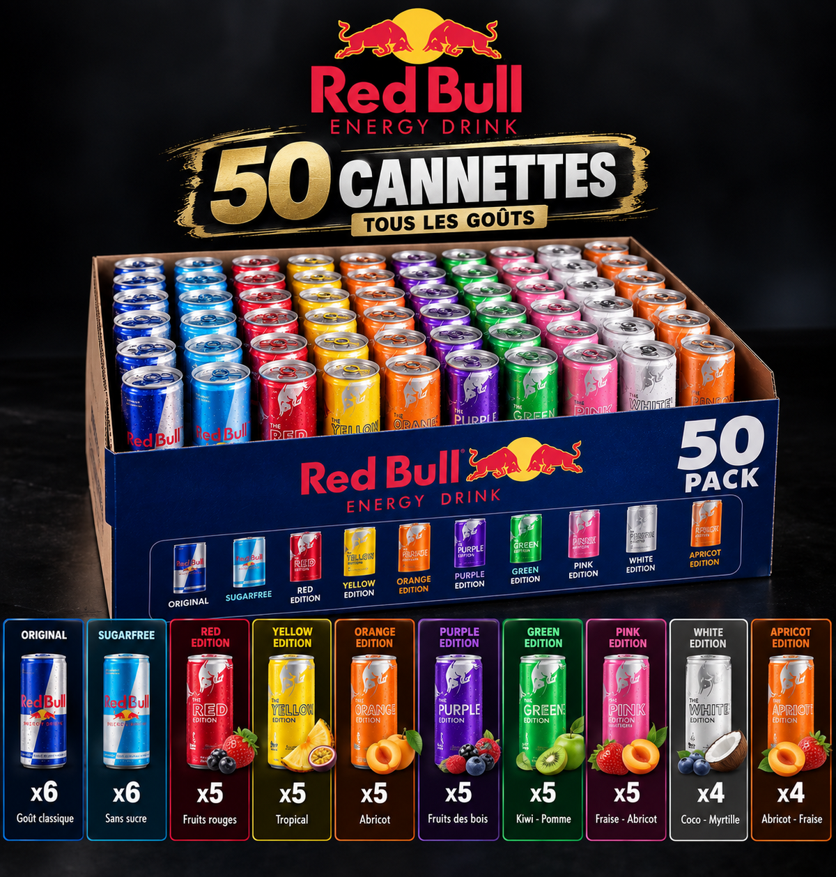 Déstockage : pack de 50 Red Bull